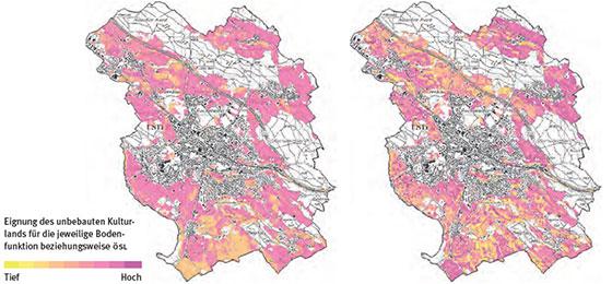 Vergleich einer Bodenfunktionskarte